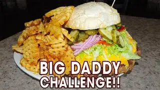 BIG DADDY BURGER CHALLENGE w/ WAFFLE FRIES!!
