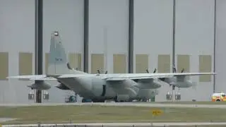 KAF326  Kuwait Air Force  Lockheed Martin KC 130J parks Cambridge UK 4july2020 318pm Cairo