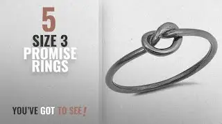 10 Best Size 3 Promise Rings: Black-Tone Heart Promise Knot Ring New .925 Sterling Silver Cute Band