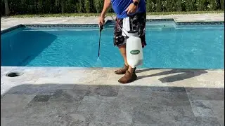 Slippery Travertine Pool Deck Bonita Springs