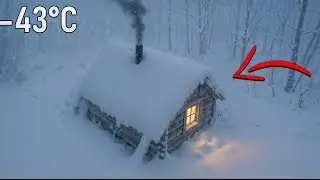 نجوت من عاصفة ثلجية بدرجة -43° مئوية داخل كوخ خشبي | حياة شتوية قاسية خارج نطاق الشبكة