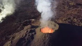 Amazing Drone Over Volcano
