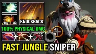 How to Fast Jungle Sniper 1st Item Midas EZ Passive Farm 100% Pure Physical Knockback Dota 2