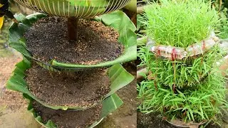 Amazing V Garden | Recycling FAN Cages into Vertical Vegetable Tower at Home | Easiest  Growing Idea