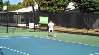 Christian Harrison Practicing at IMG Academies with Kei Nishikori