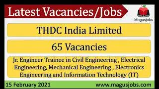 THDC India Limited | THDCIL | 65 Vacancies | Recruitment 2021