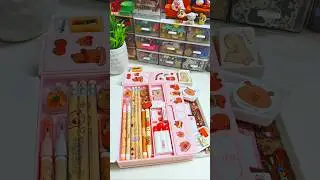 Filling jumbo pencilbox with capybara stationery ✨️💕 #cute #asmr #stationery #shorts #youtubeshorts