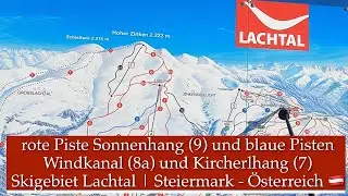 rote Piste Sonnenhang und blaue Pisten Windkanal und Kicherlhang Skigebiet Lachtal - Steiermark