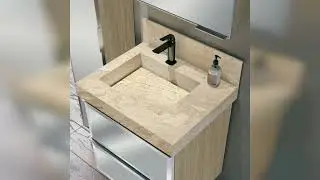 Review: Lavat&oacute;rio em Porcelanato para Banheiro 60cm com Cuba Esculpida Travertino