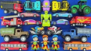 Colorful Toy Vehicle Video for Kids | Tricycle, Bus, Truck, Fire Truck, Tractor & Stunt Bike