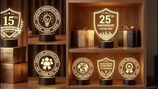 Custom Acrylic LED Night Light for Corporate  Anniversaries