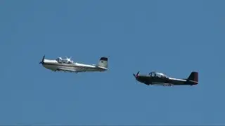 Piaggio/Focke Wulf P.149 - formation flight & solo aerobatic display - Airshow Kehl 2017