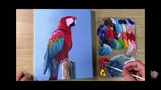 Acrylic painting parrot 🦜 Bird 🕊️#video #nature