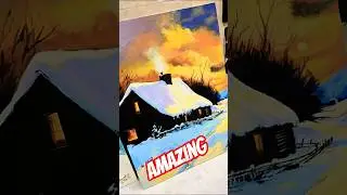 Hidden Acrylic Colour Tips | Winter Landscape Painting ❄️🎨#short