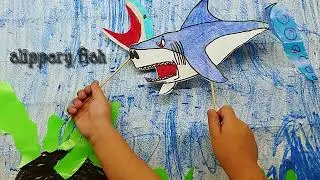 Slippery Fish (paper collage)