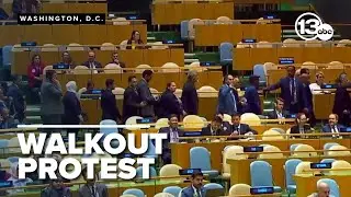 RAW: UN delegates stage mass walkout during Netanyahu's fiery speech