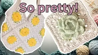 How to Crochet a Rose Granny Square | Step-by-step Tutorial #crochettutorial #crochetgrannysquare