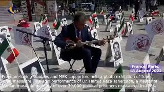 Paris, August 18, 2022: MEK supporters held a photo exhibition of Iran's 1988 massacre.