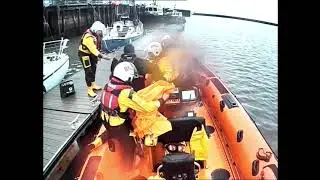 Queensferry RNLI Lifeboat rescues man stranded on inflatable mattress