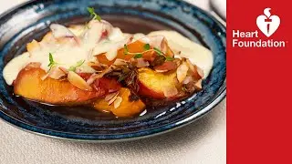 Thyme roasted stone fruit with almonds and honey | Heart Foundation NZ