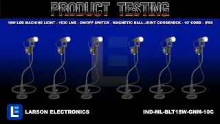 18W LED Machine Light - 1530 lms - On/Off Switch - Magnetic Ball Joint Gooseneck - 10' Cord - IP65
