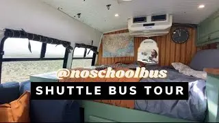 NOSCHOOLBUS Shuttle Bus Conversion Tour With Shower// 18 Year Old Girl's DIY Off-Grid Home On Wheels