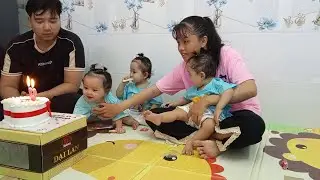 Ba bé sinh ba cùng mẹ Yến Nhi tổ chức sinh nhật ấm áp cho cha Dũng | BA NÀNG TIÊN