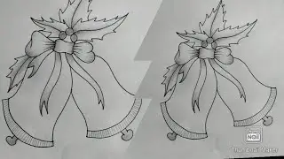 how to draw a Christmas bell, easy Christmas bell pencil drawing #easydrawing #easypencildrawing