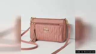 New Fashion PU Leather Crossbody Bags Women Zipper Shoulder Bag Large Capacity Embroidery Thread Pur