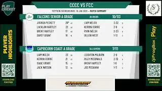 Capricorn Coast A Grade v Falcons Senior A Grade