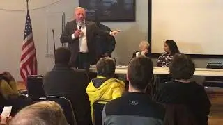 WI Candidate For Gov Andy Gronik Addresses Republican Tracker At MKE Co. Democrats' February Meeting