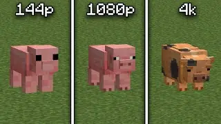Minecraft Mobs in 144p vs 1080p vs 4k