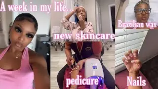 a week in my life| finally taking out my braids, new skin care, shopping, nails, wax & more