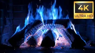 Zen Blue Flame Fireplace 4K &ndash; Japanese-Inspired ASMR Fire Ambience for Meditation, Sleep & Calm