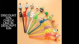 12pcs Christmas Straws Reusable Straws Snowman Santa Claus Decoration Birthday Party Gift Christmas