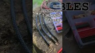 JUNKYARD x AMAZON DIY Ground Cables. 8G from the yard -$4. Amazon lug kit $14. Amazon mesh loom $16