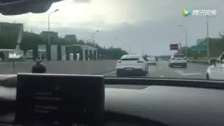 Porsche Panamera Racing with Audi A7 on Highway
