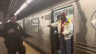 Police confrontation on a A train at 125th St