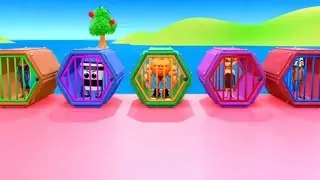Funny Animal Race on Color Slides 😂 | 3D Cartoon Learning Colors for Kids 