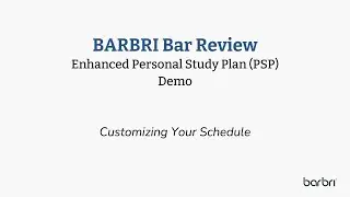 BARBRI | Personal Study Plan &mdash; Customize Schedule & My Assignments