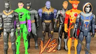 Thor, Treinador, Batman, Firestorm, Thanos, Charada, Erik Killmonger, Pantera Negra ! Bonecos Marvel