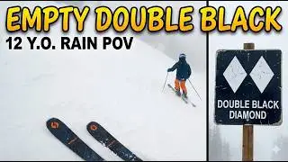Rain Skiing Upper International: 12 y.o. vs. Alpental's Double Black Diamond 🌧️