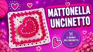 TUTORIAL: Mattonella all'uncinetto con cuore 3D – Facile e Creativa!