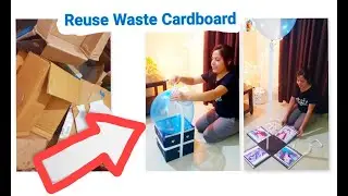 DIY Waste Cardboard Useful Idea / How To Make Surprise Balloon Box Full Tutorial / Surprise Cake Box