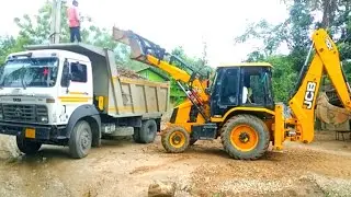 JCB 3DX eco loading mod in Tata dumper 1618 stone full loading video