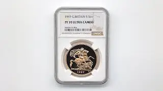 1997 英国 エリザベス2世 ソブリン 5ポンド（5ソブリン）金貨 プルーフ NGC PF 70 UC 最高鑑定 完全未使用品 聖ジョージ竜退治 イギリス 金貨 8465673-004