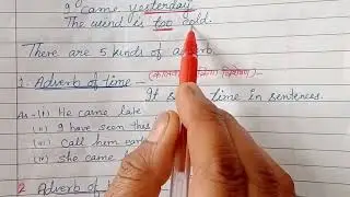 Definition and kind of Adverb with example 