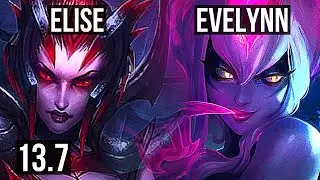 ELISE vs EVELYNN (JNG) | 73% winrate, 11/1/5, Legendary | KR Master | 13.7