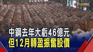 中鋼去年大虧46億元但12月轉盈了!股價刷8個月新高 噴量25萬張 帶動鋼鐵族群勁揚｜非凡財經新聞｜20260129