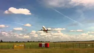 [HD] A6-ENC Emirates 777-300ER very late takeoff from Birmingham airport (BHX)